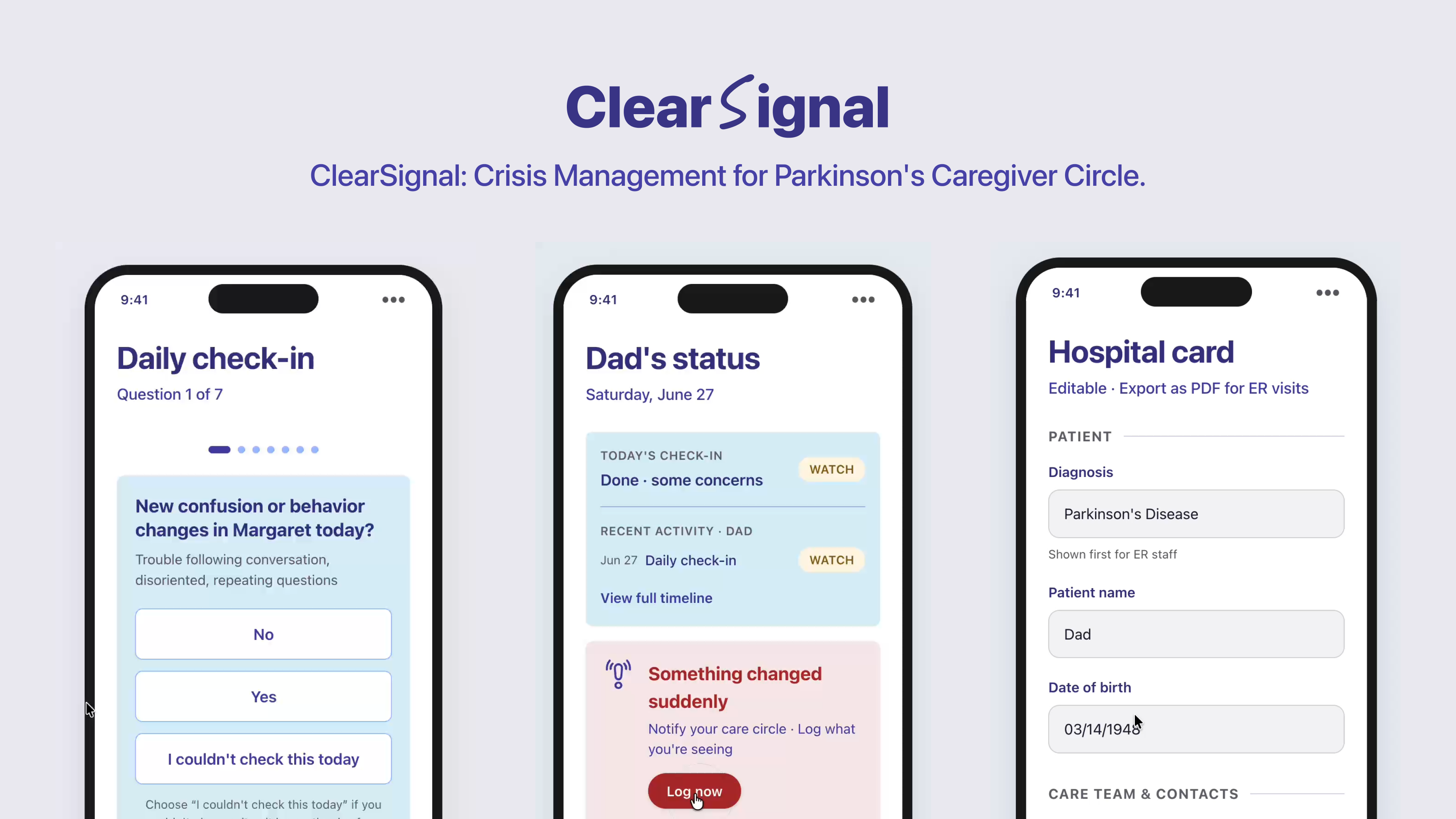 ClearSignal Parkinson’s care coordination project thumbnail